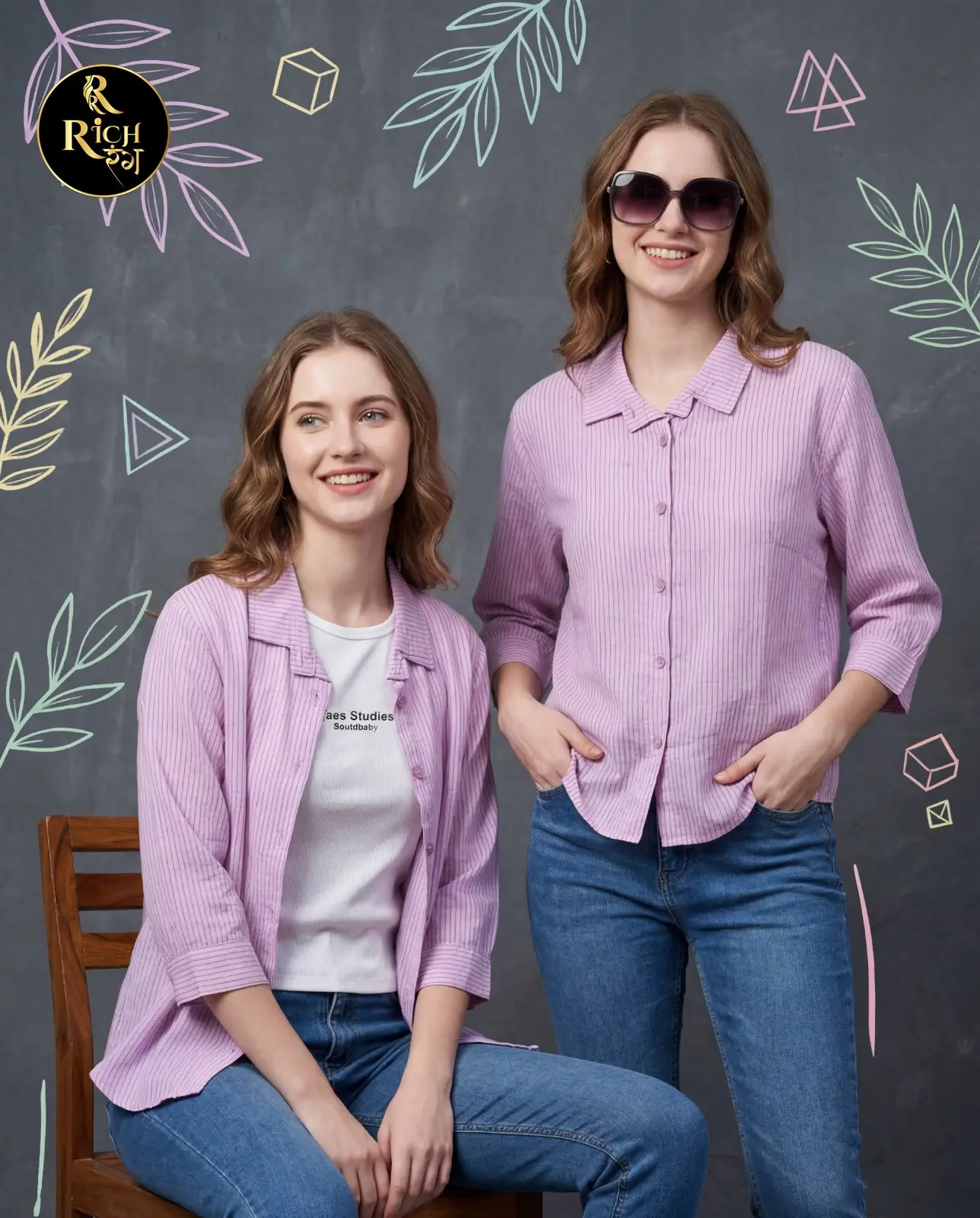 Lilac Pinstripe Relaxed Button-Down Shirt