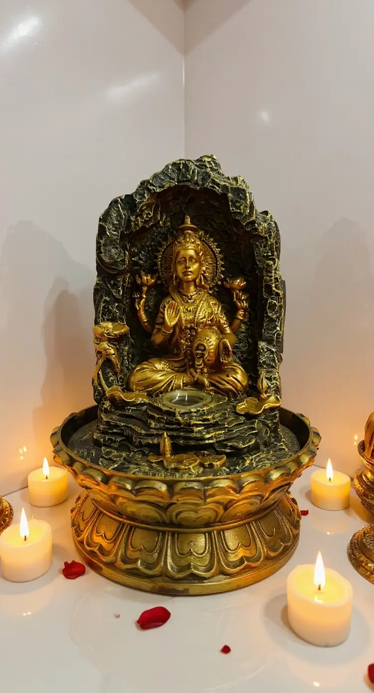 Golden Lakshmi Water Fountain