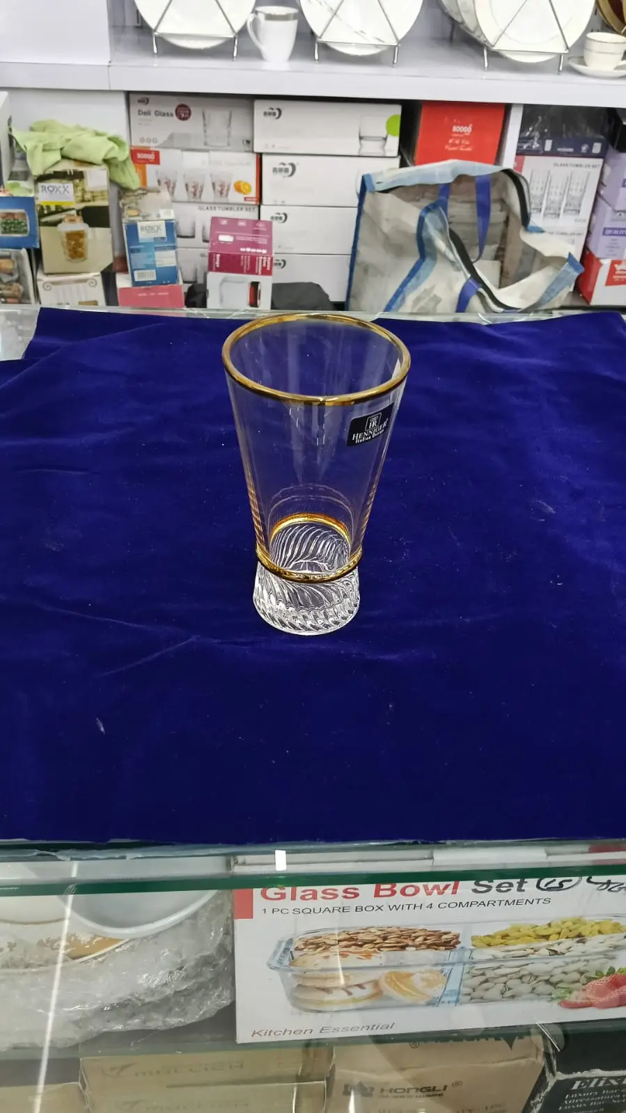 Hennessy Gold Rim Glass view 2