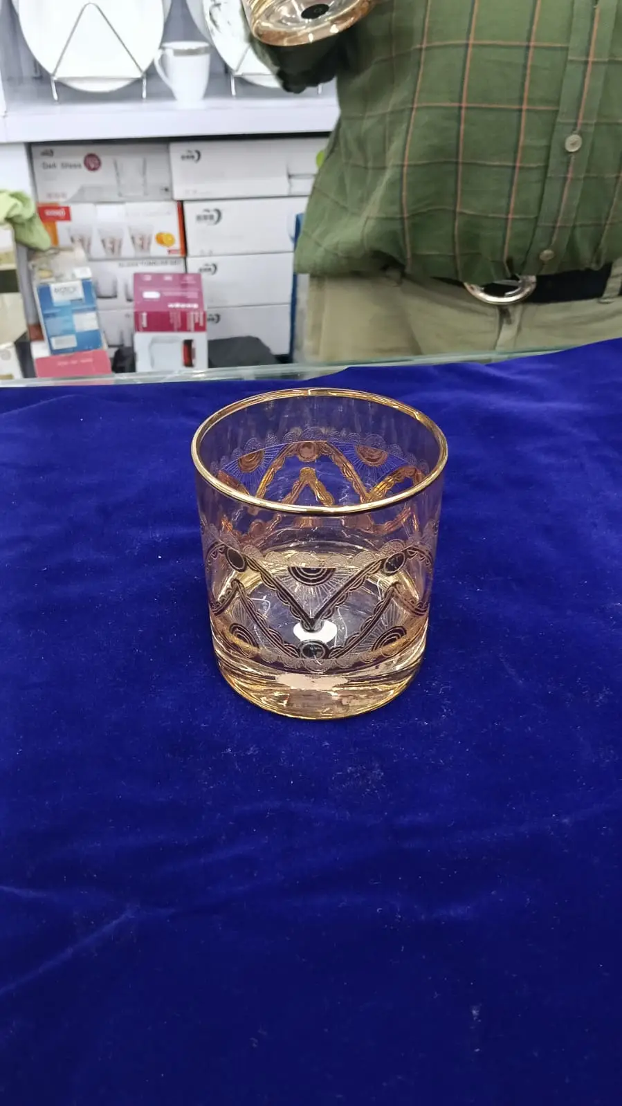 Decorative Golden Glass Tumbler view 2