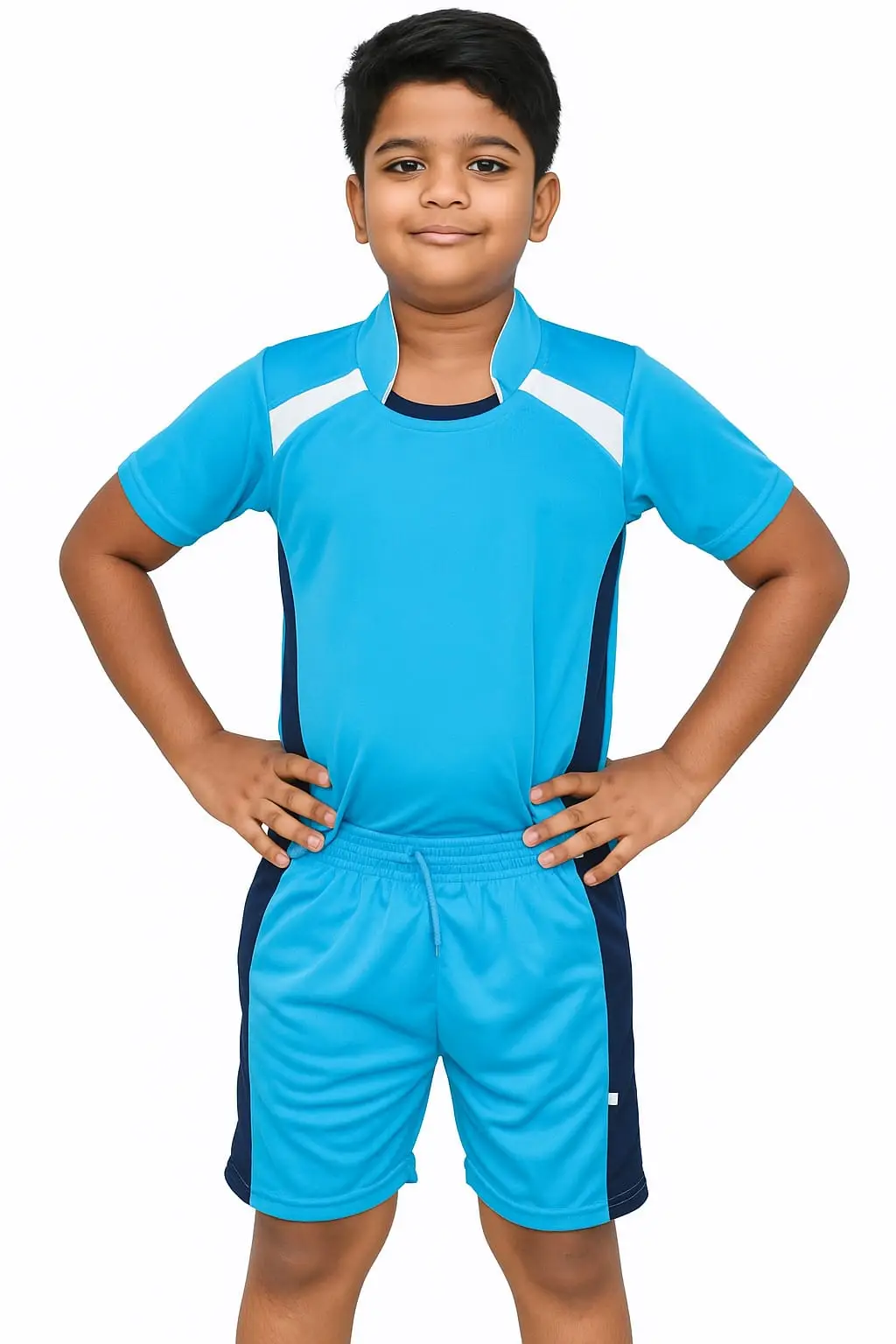 Foot Ball Jersey And Shorts Set – Breathable Activewear for Boys (Quick-Dry, Lightweight, Summer Ready) - BLUE DOT KUNT