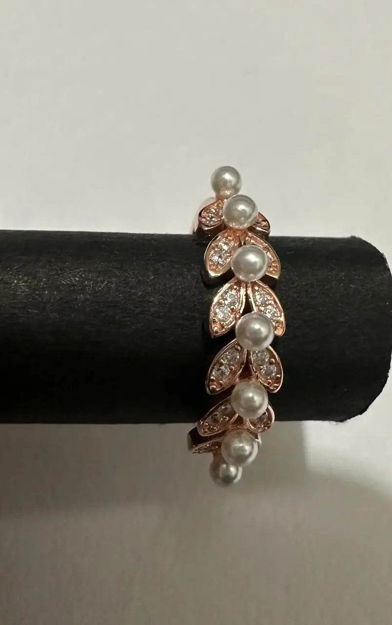 CZ Ring with beautiful Pearls view 2