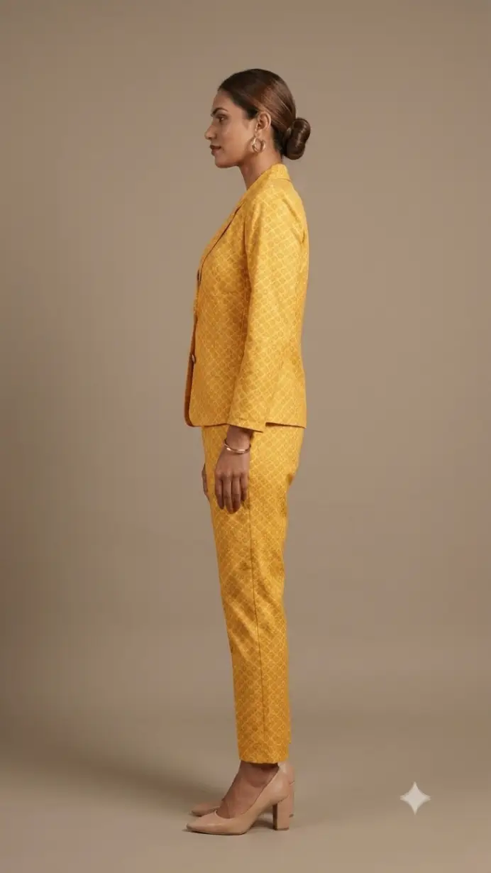 L Yellow Blazer Set view 2
