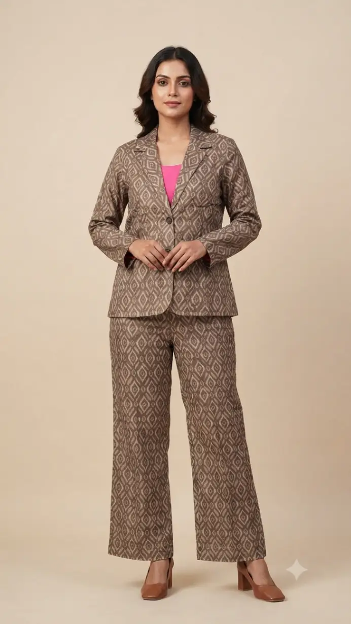 XXL cotton brown 775 Blazer Set