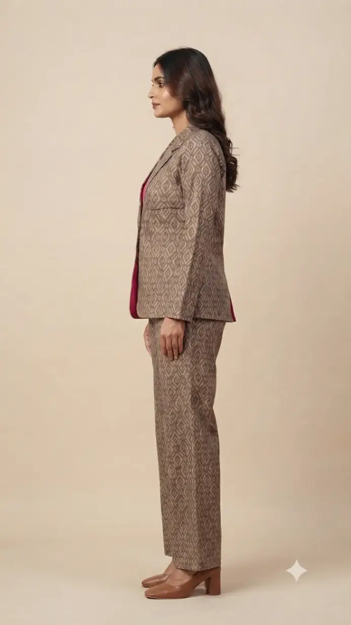 XXL cotton brown 775 Blazer Set view 2