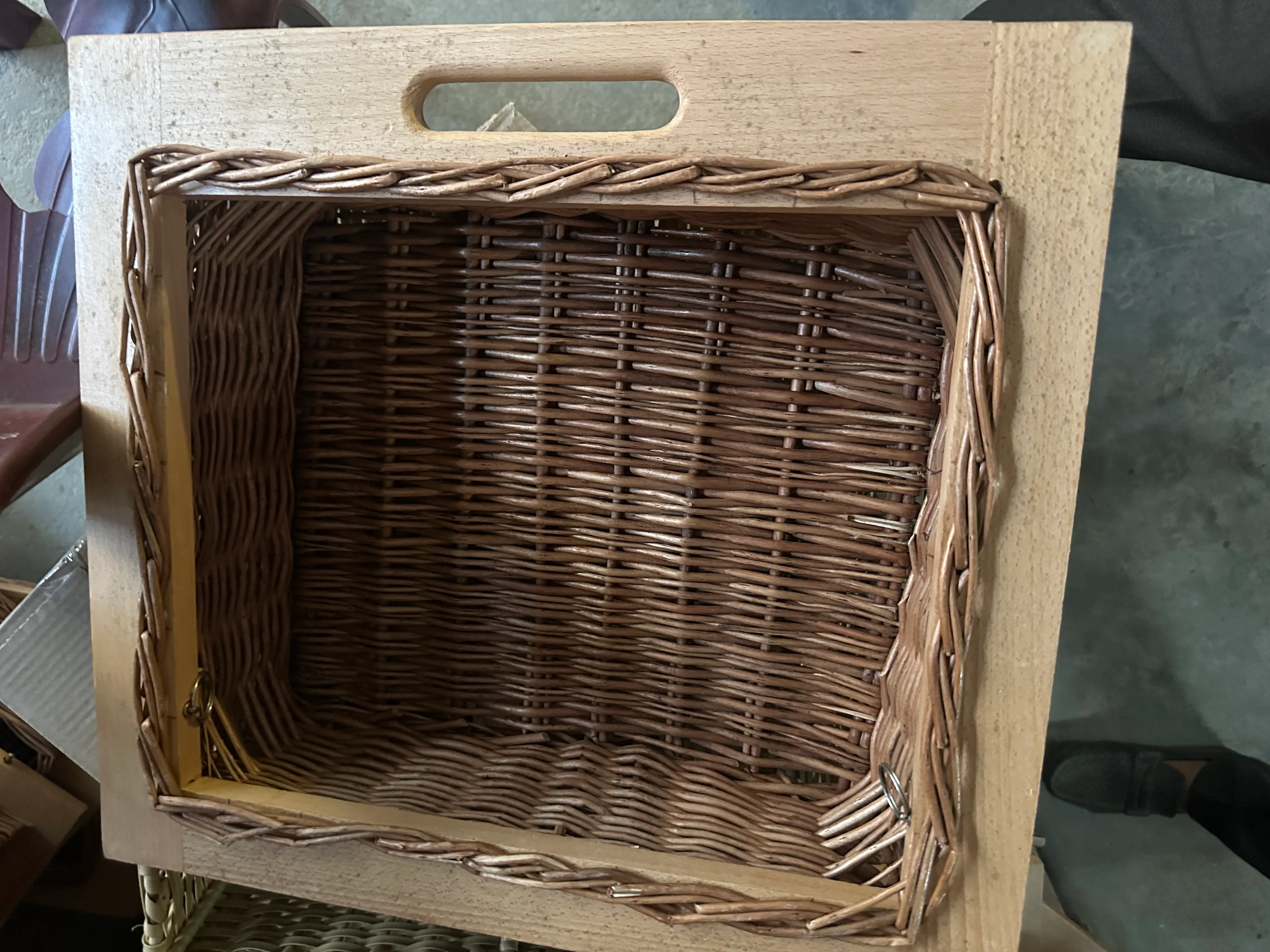 Wooden Wicker Basket