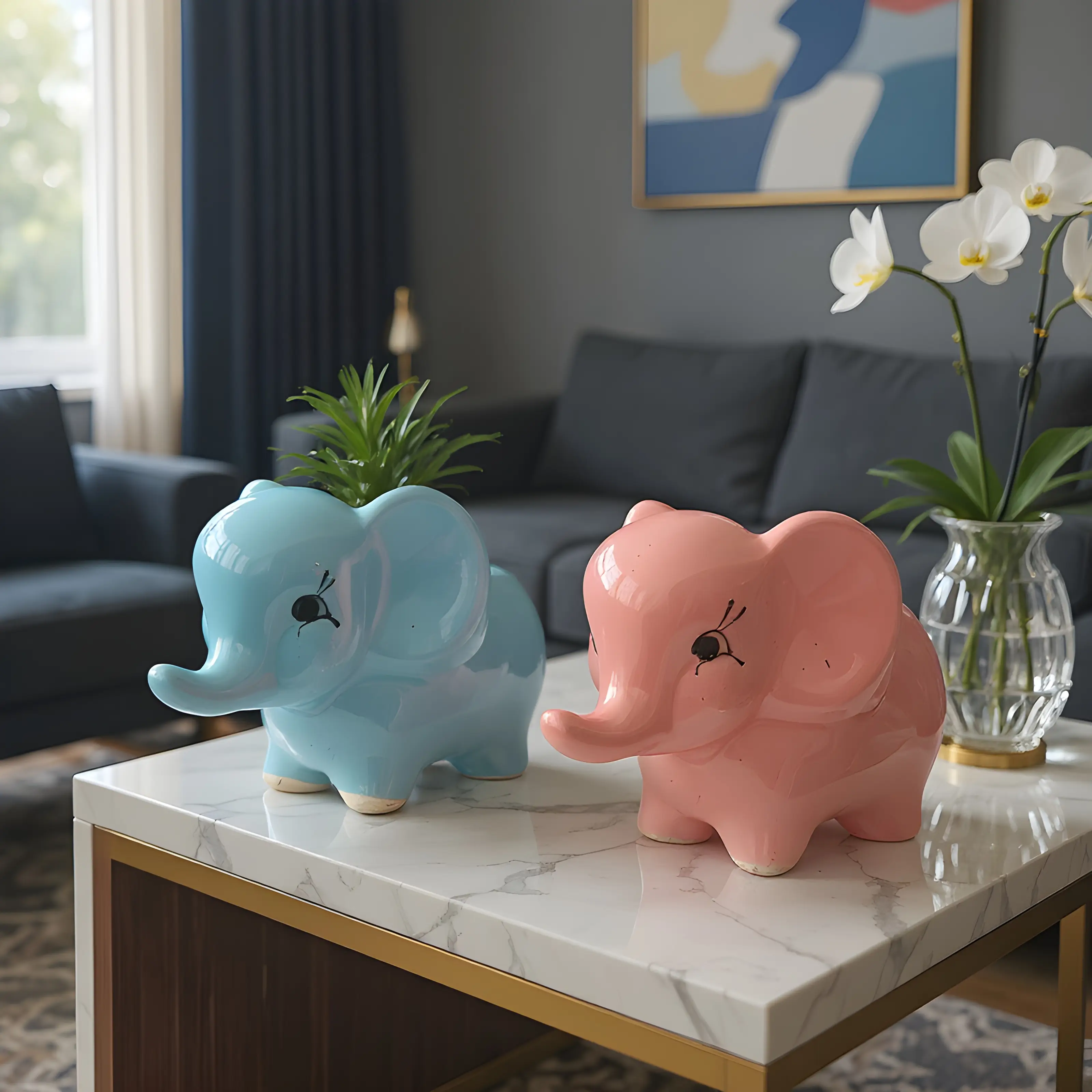 Ceramic Elephant Planters