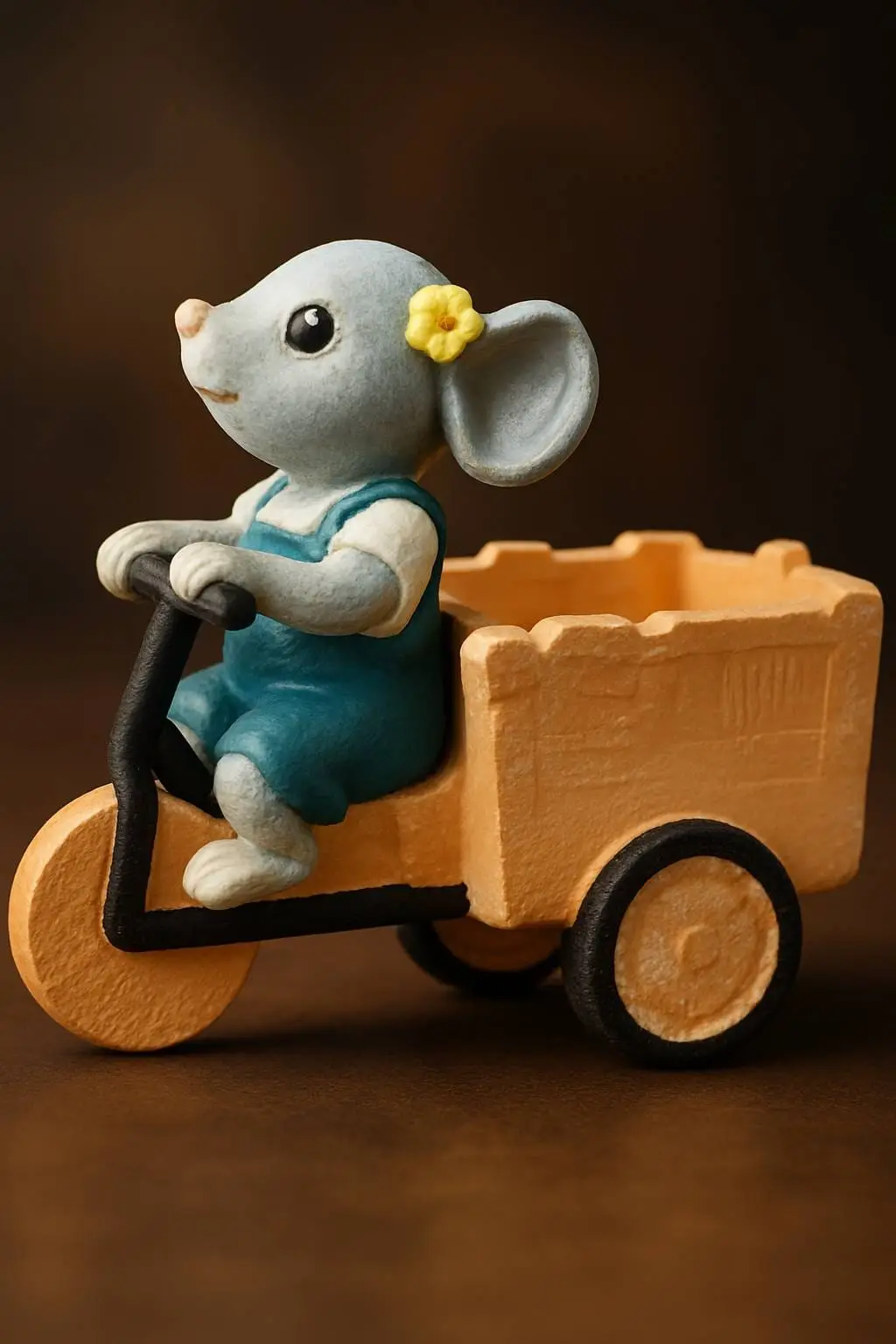 Cartwheeling Mouse Figurine Planters