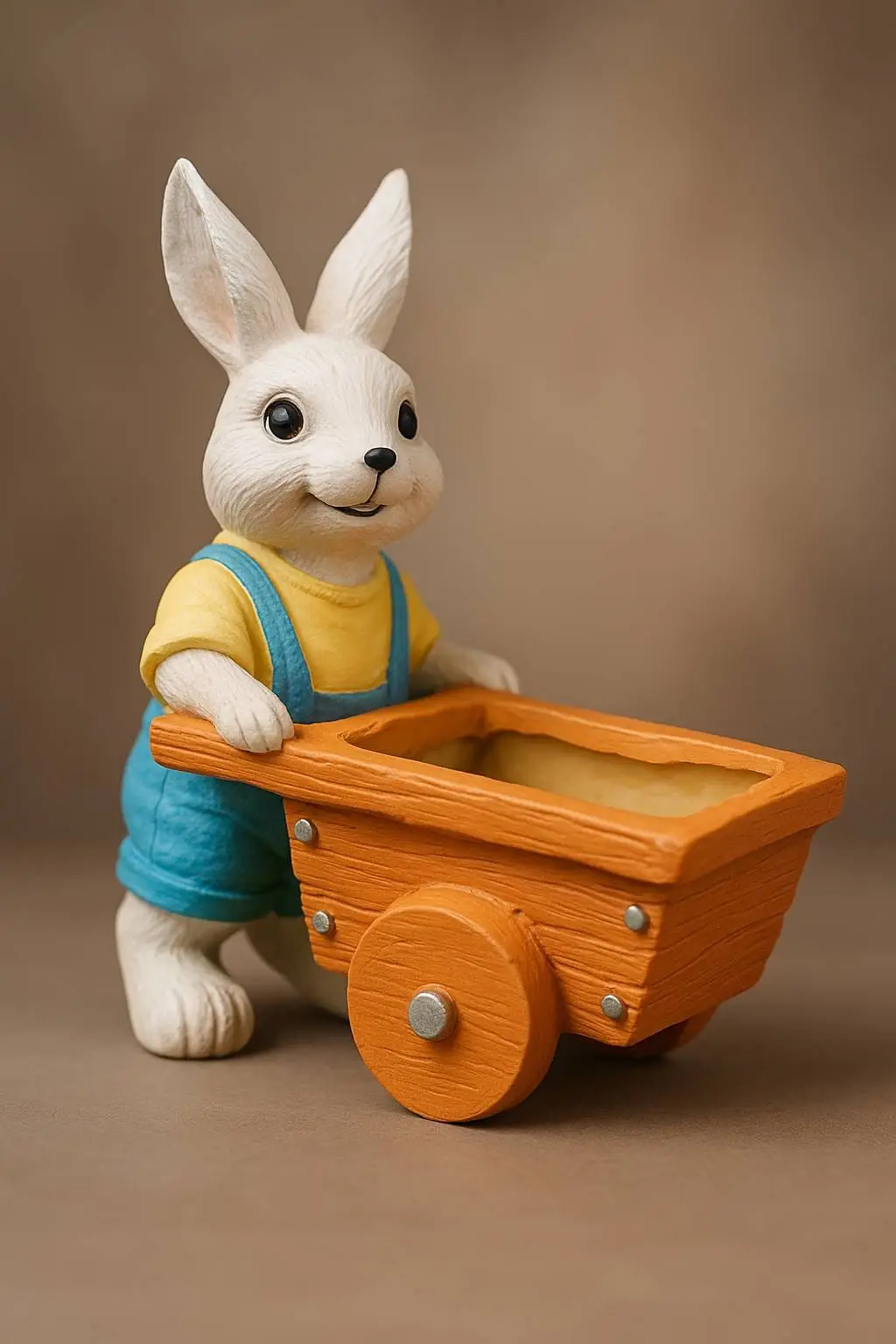 Bunny with Cart Figurine planter