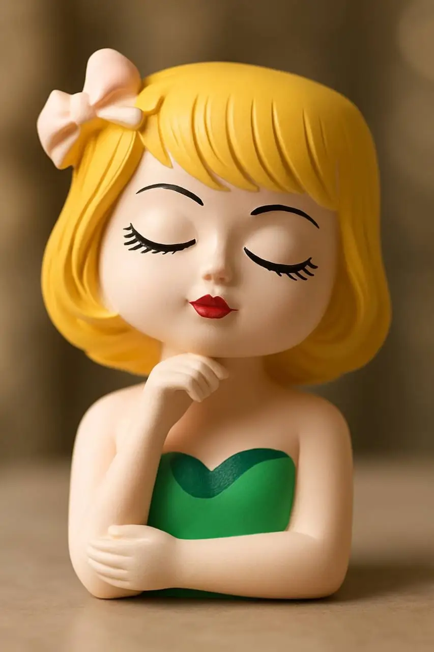 Blonde Doll Figurine Succulent 