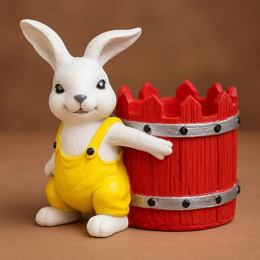 Bunny and Barrel planter