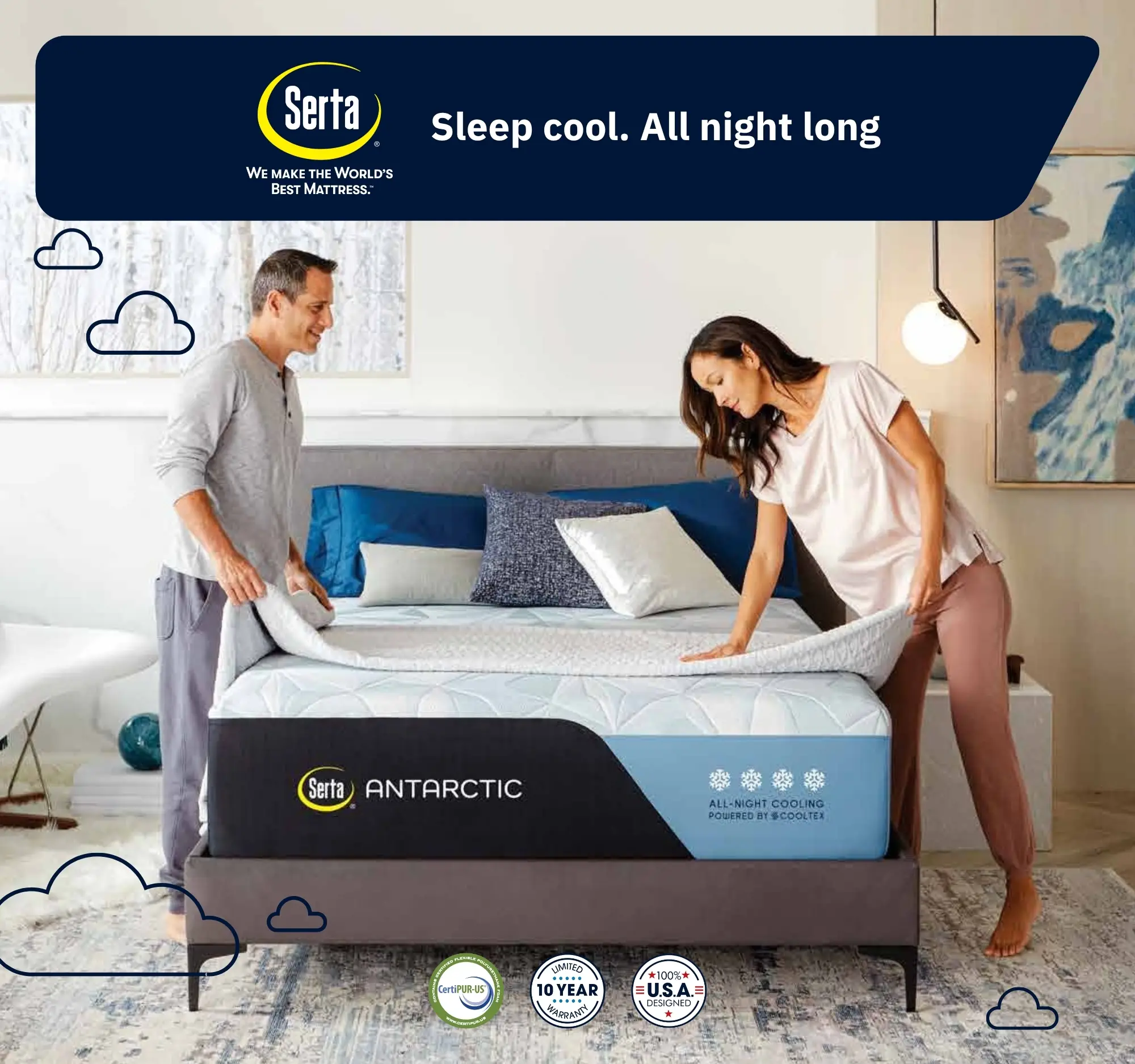 Serta Antarctic Mattress 78X72X9" view 2