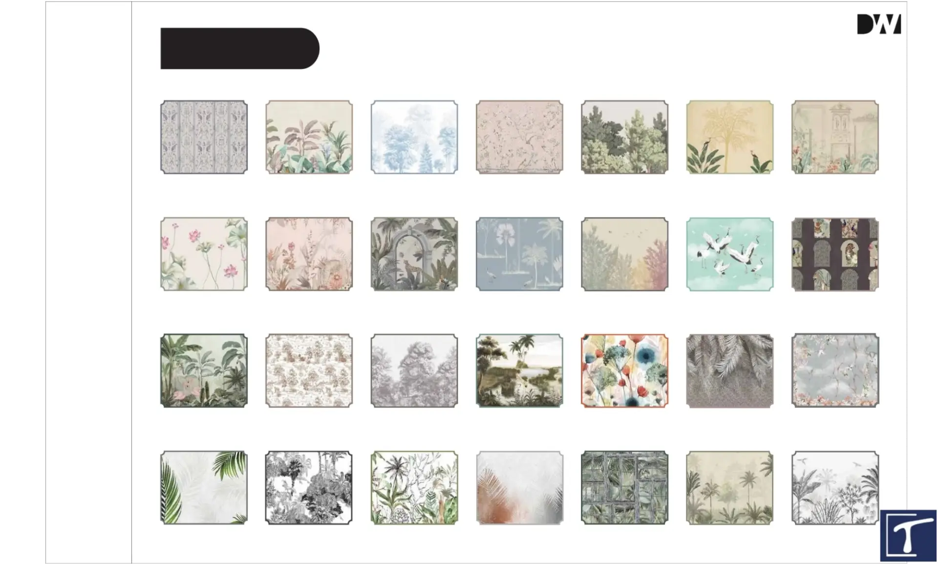 Tropical Botanical Customised Wallpaper view 2
