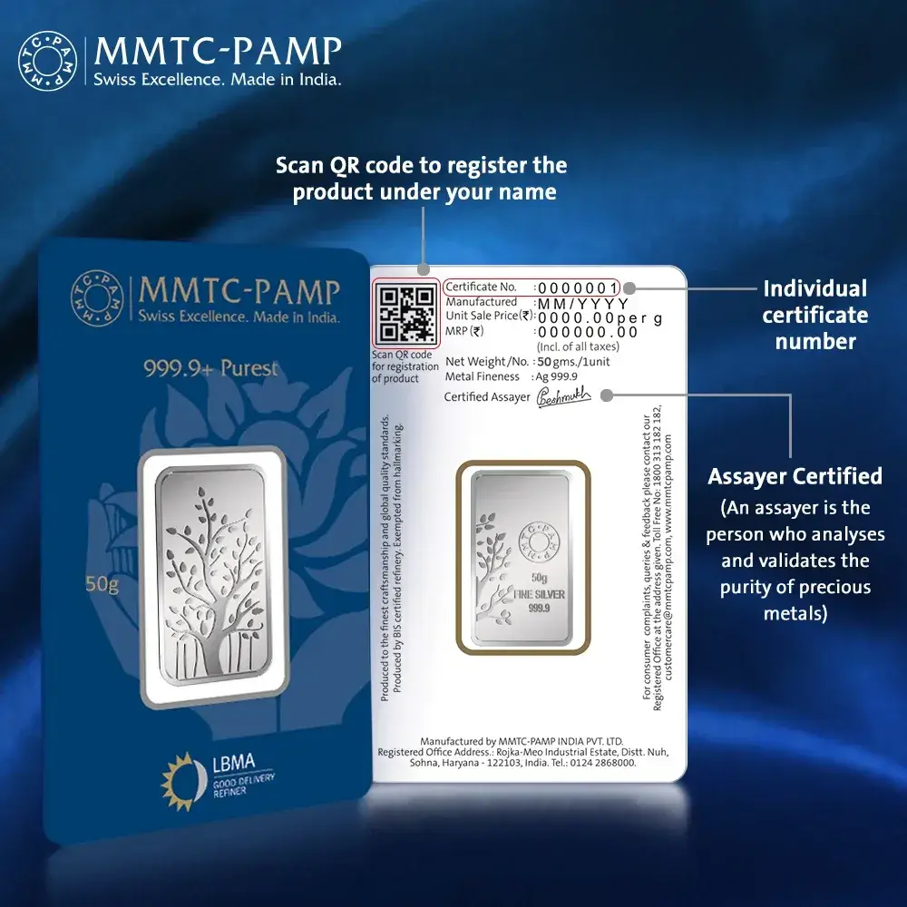 MMTC-PAMP Silver Bar 50 GMS view 5