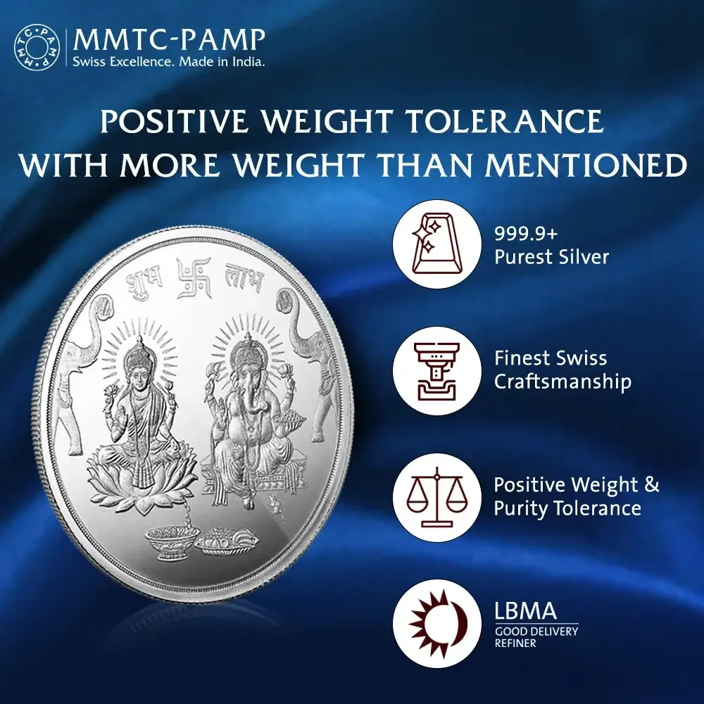 MMTC-PAMP Silver Coin 20 GMS LAKSHMI GANESH view 4