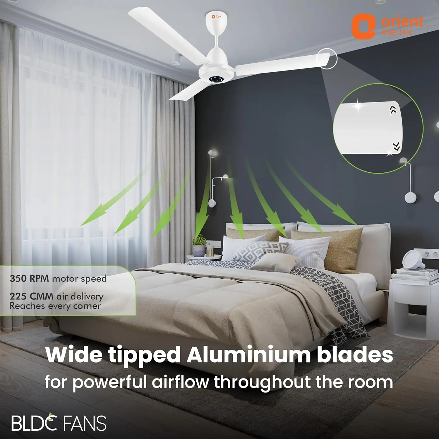 Orient I-Falcon BLDC 1200mm Ceiling Fan With Light & Remote view 6