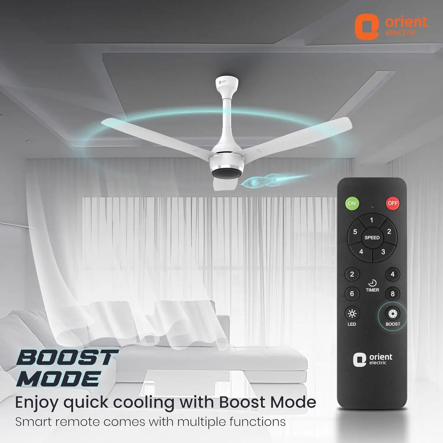 Orient Aeon Antidust BLDC 1200mm Ceiling Fan with Remote view 2