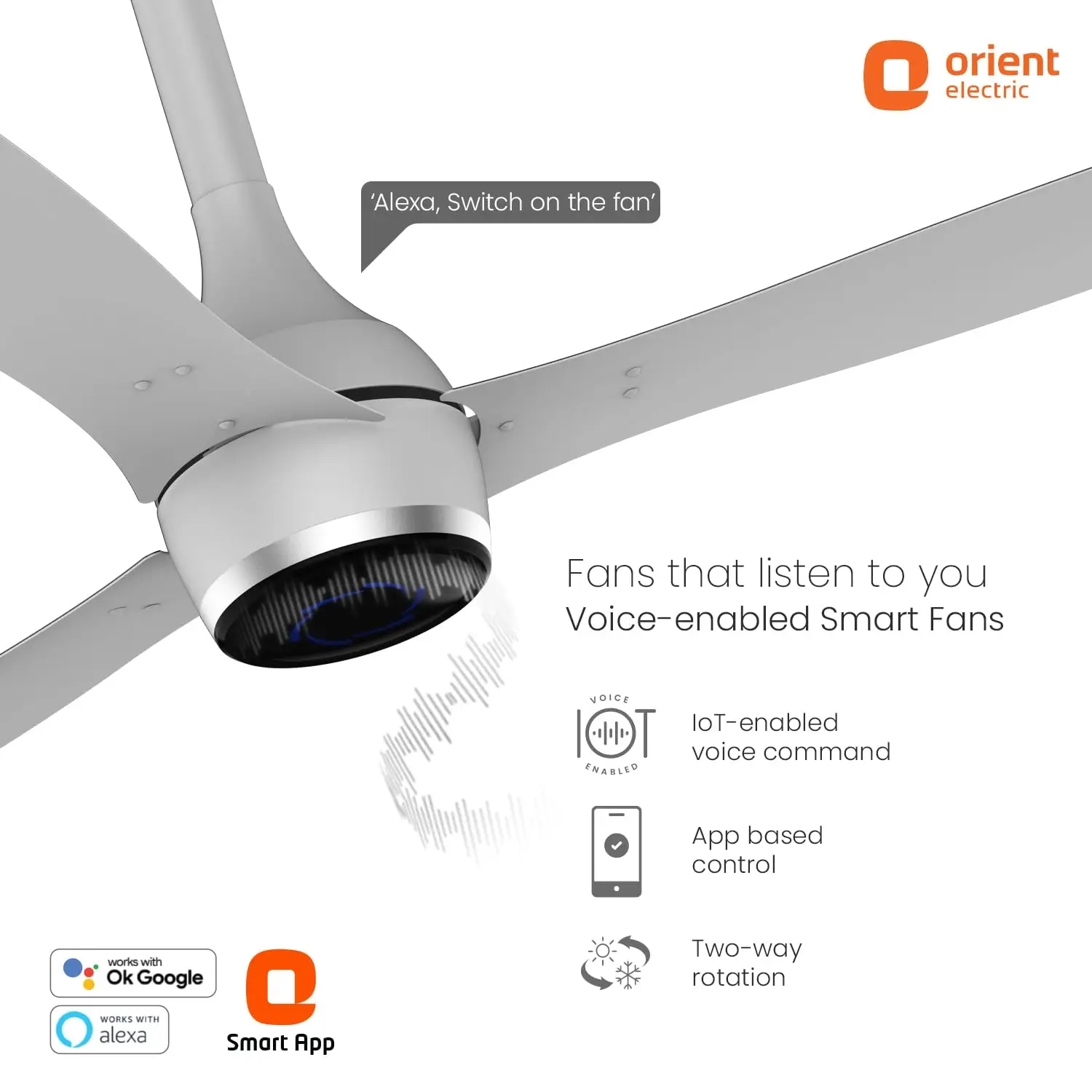 Orient AEON VC Smart BLDC IOT Enabled 1200mm Ceiling Fan view 6