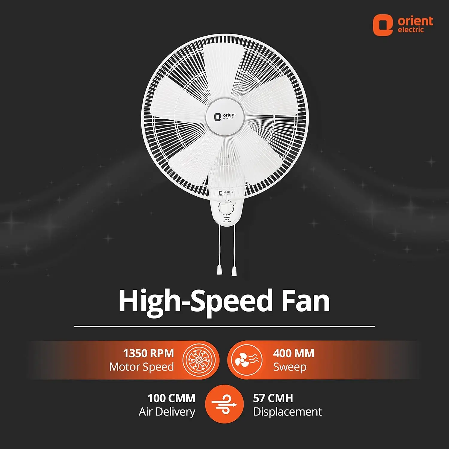 Orient WindPro Wall 80 high-speed 400mm Wall Fan view 2