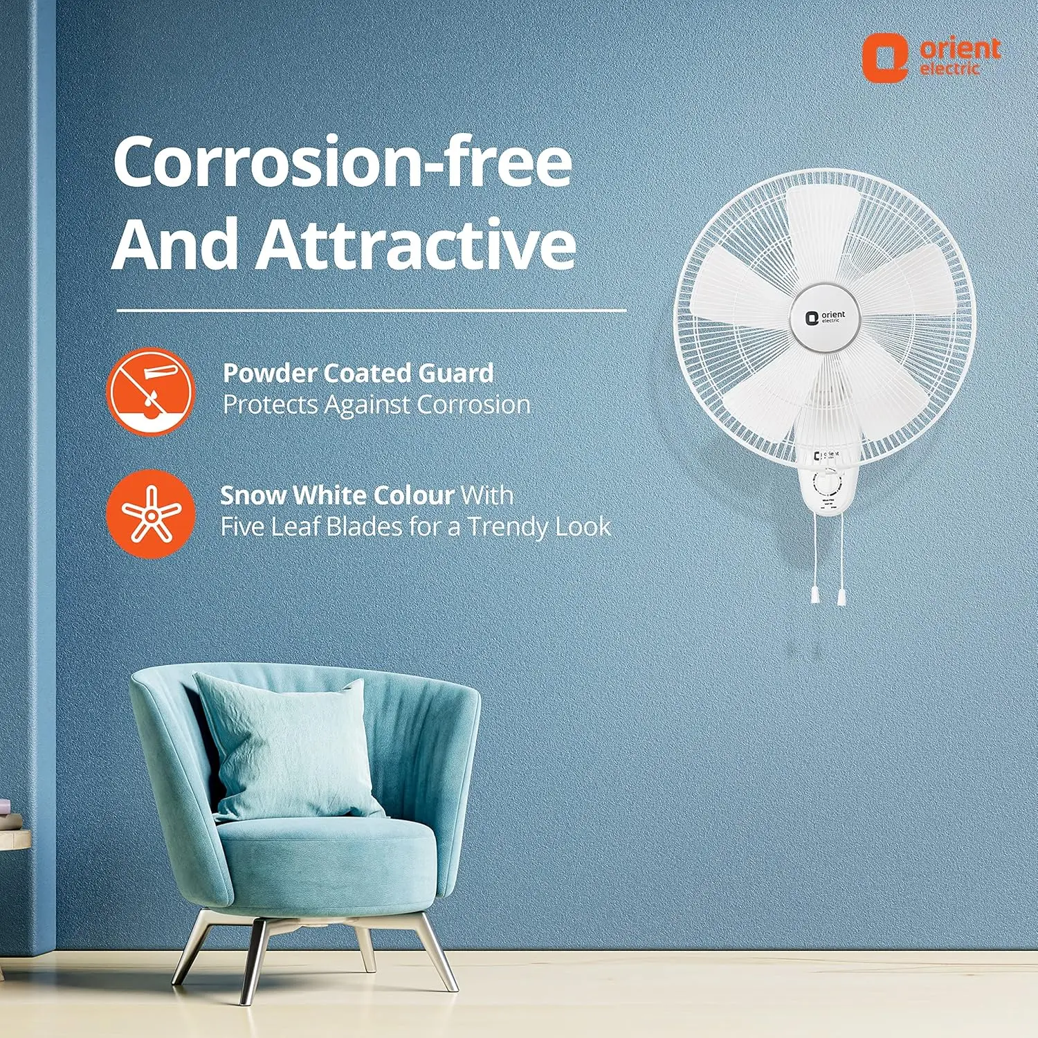 Orient WindPro Wall 80 high-speed 400mm Wall Fan view 7