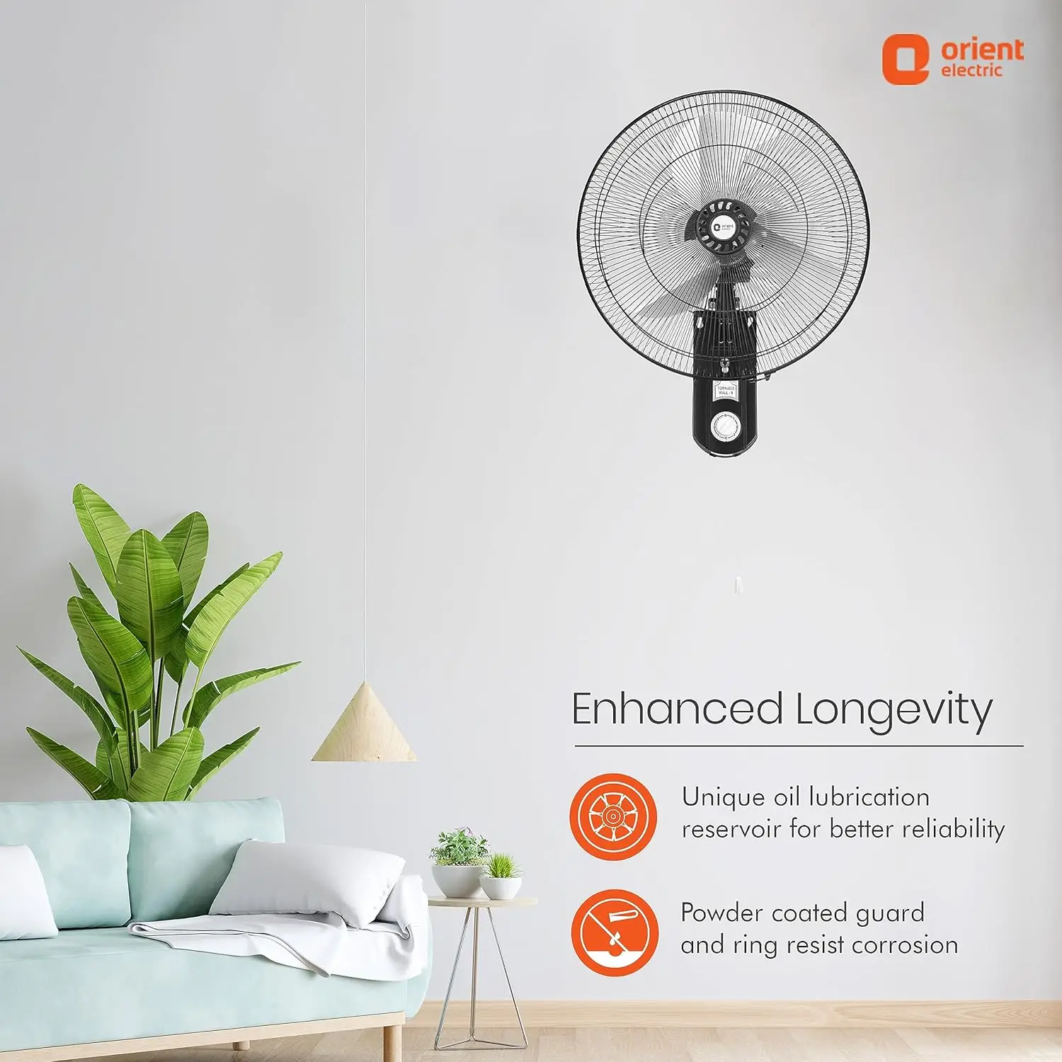 Orient Tornado Wall-II 450mm Wall Fan view 5