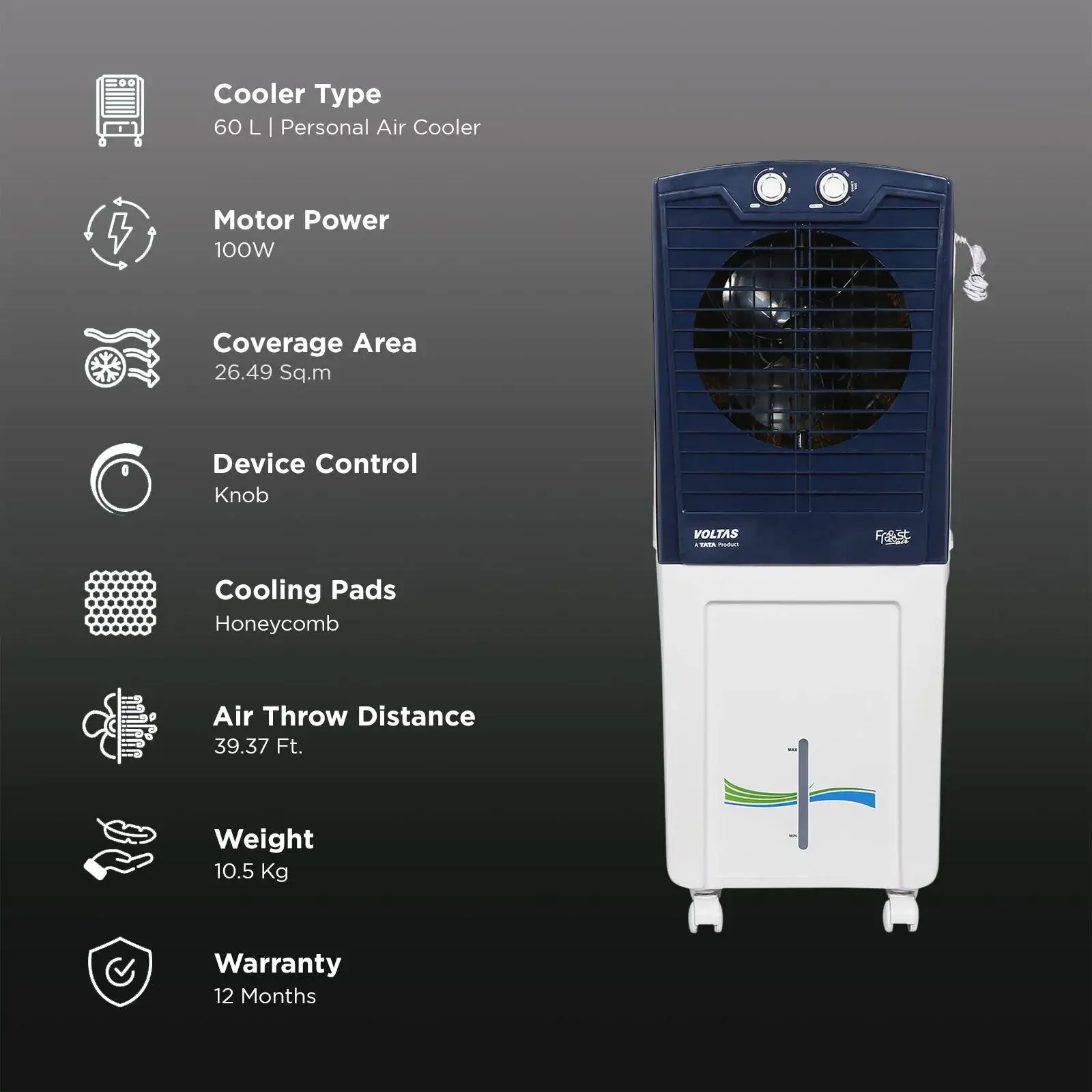 Voltas Frost Air 60 Litres with Thermal Overload Protection Personal Air Cooler view 6