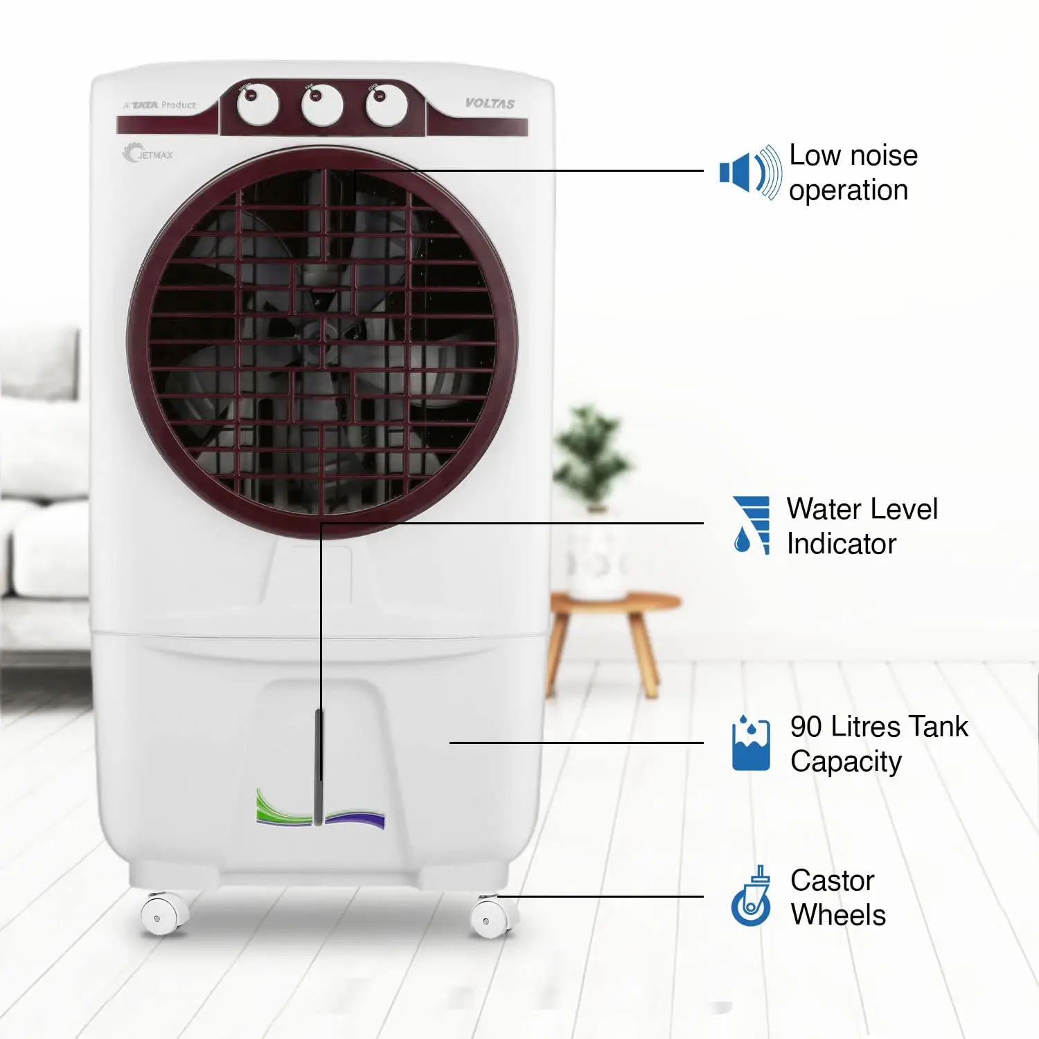 Voltas Jet Max 90 Litres Desert Air Cooler with Smart Humidity Control view 2