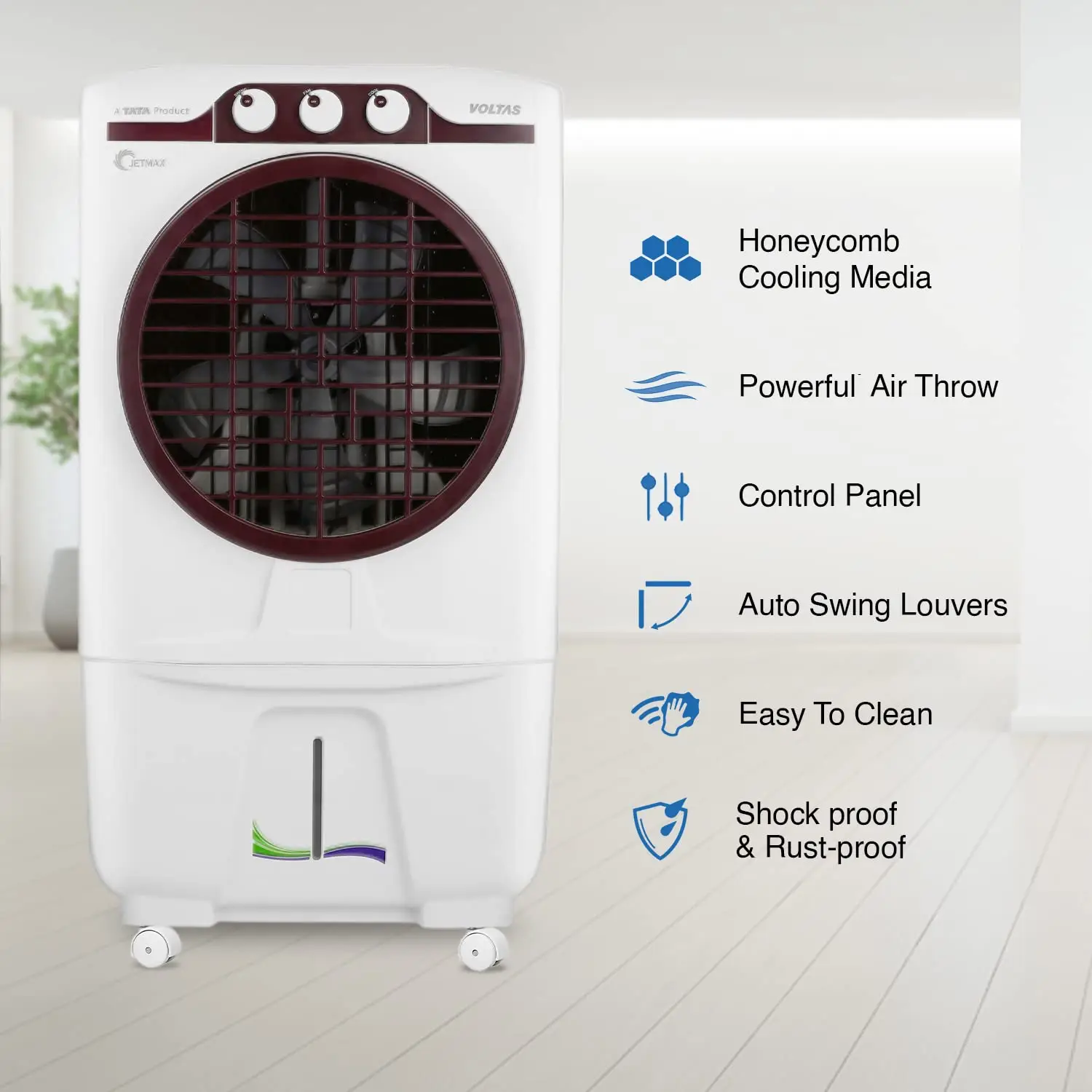 Voltas Jet Max 90 Litres Desert Air Cooler with Smart Humidity Control view 3