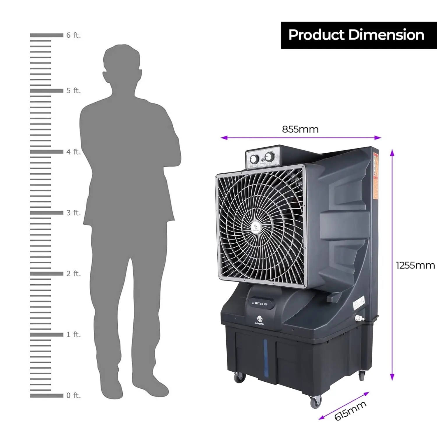 Novamax Gloster 100 Litres Air Cooler view 6