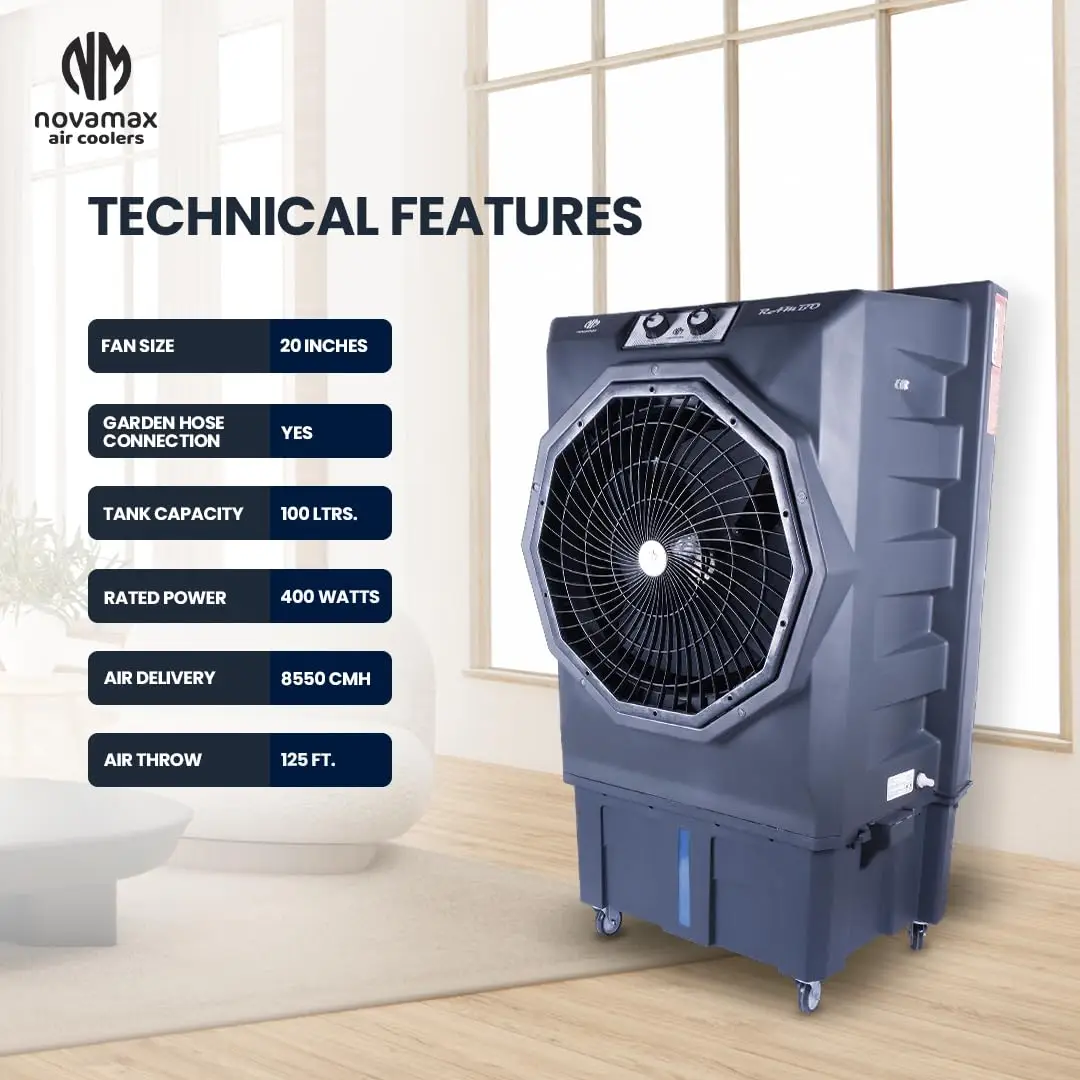 Novamax Rambo 100 Litres Air Cooler view 6