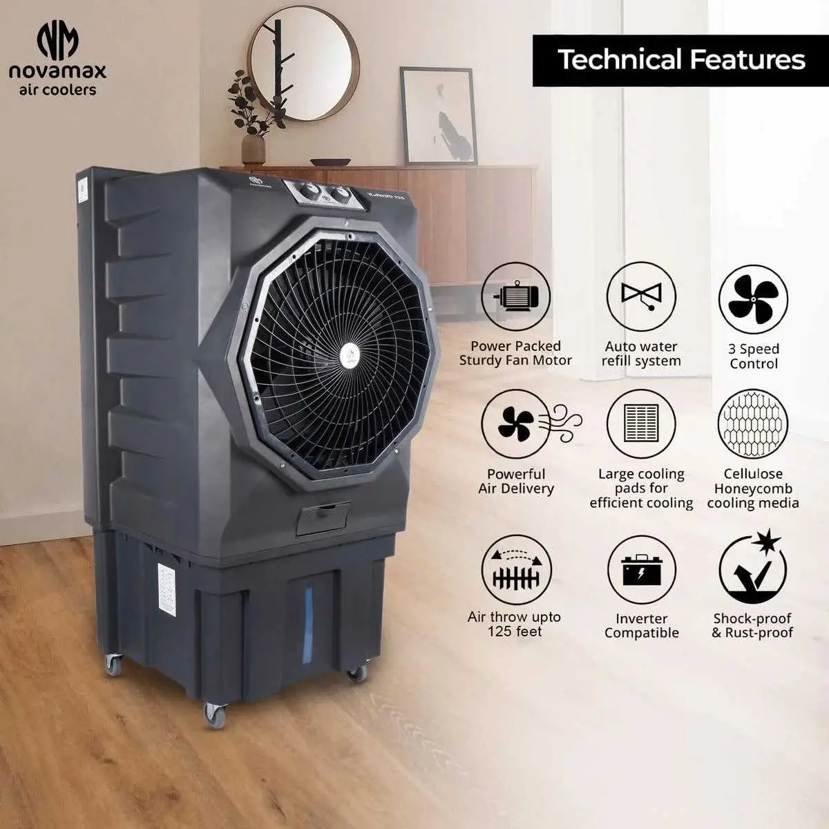 Novamax Rambo 125 Litres Air Cooler view 2