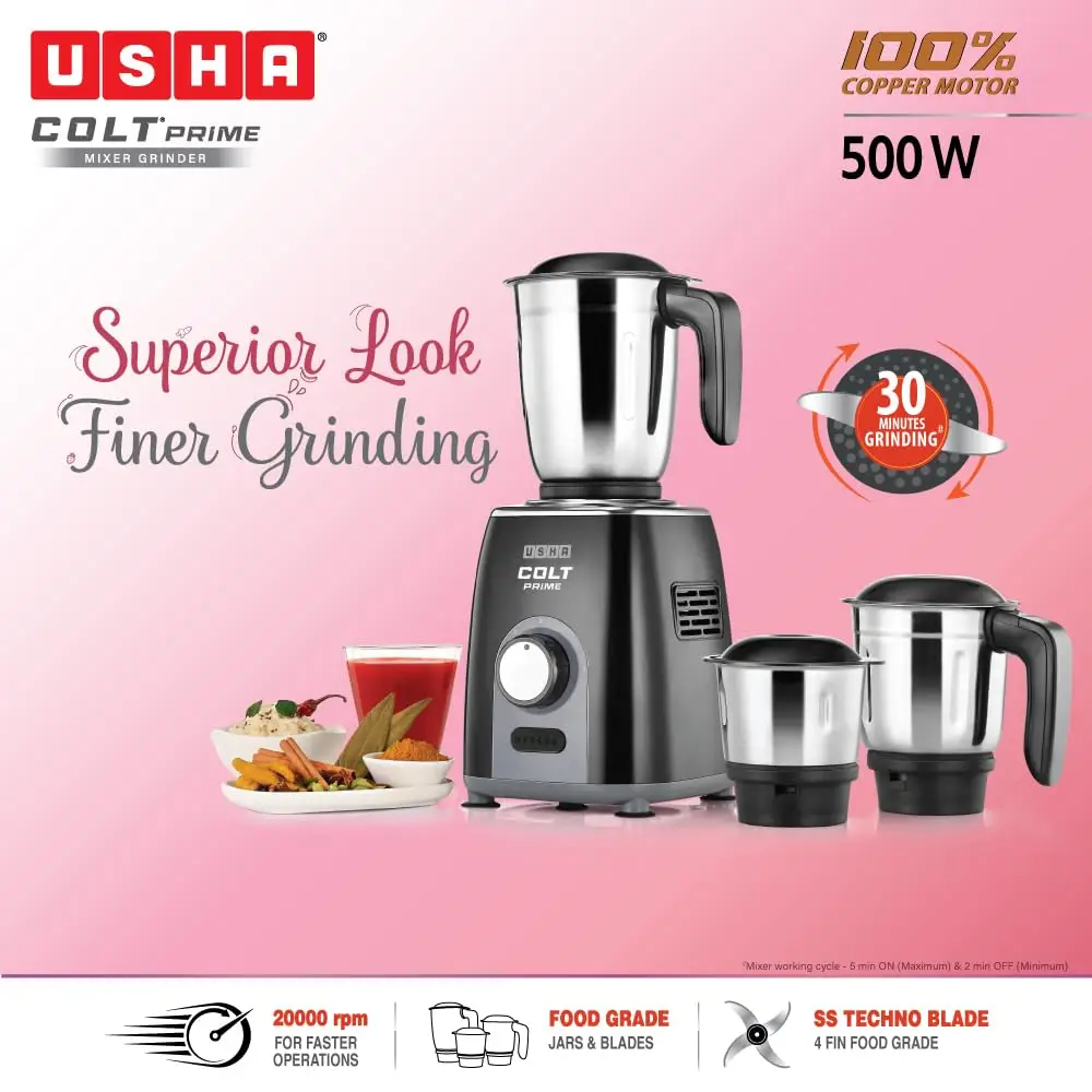 Usha Colt Prime 500 watt Mixer Grinder view 3