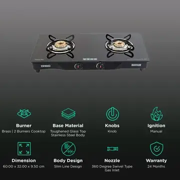 Usha Ebony GS2001 Cooktop view 8