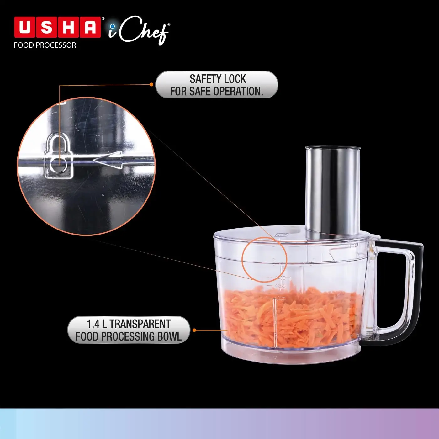 Usha iChef 800 watt Food Processor view 3