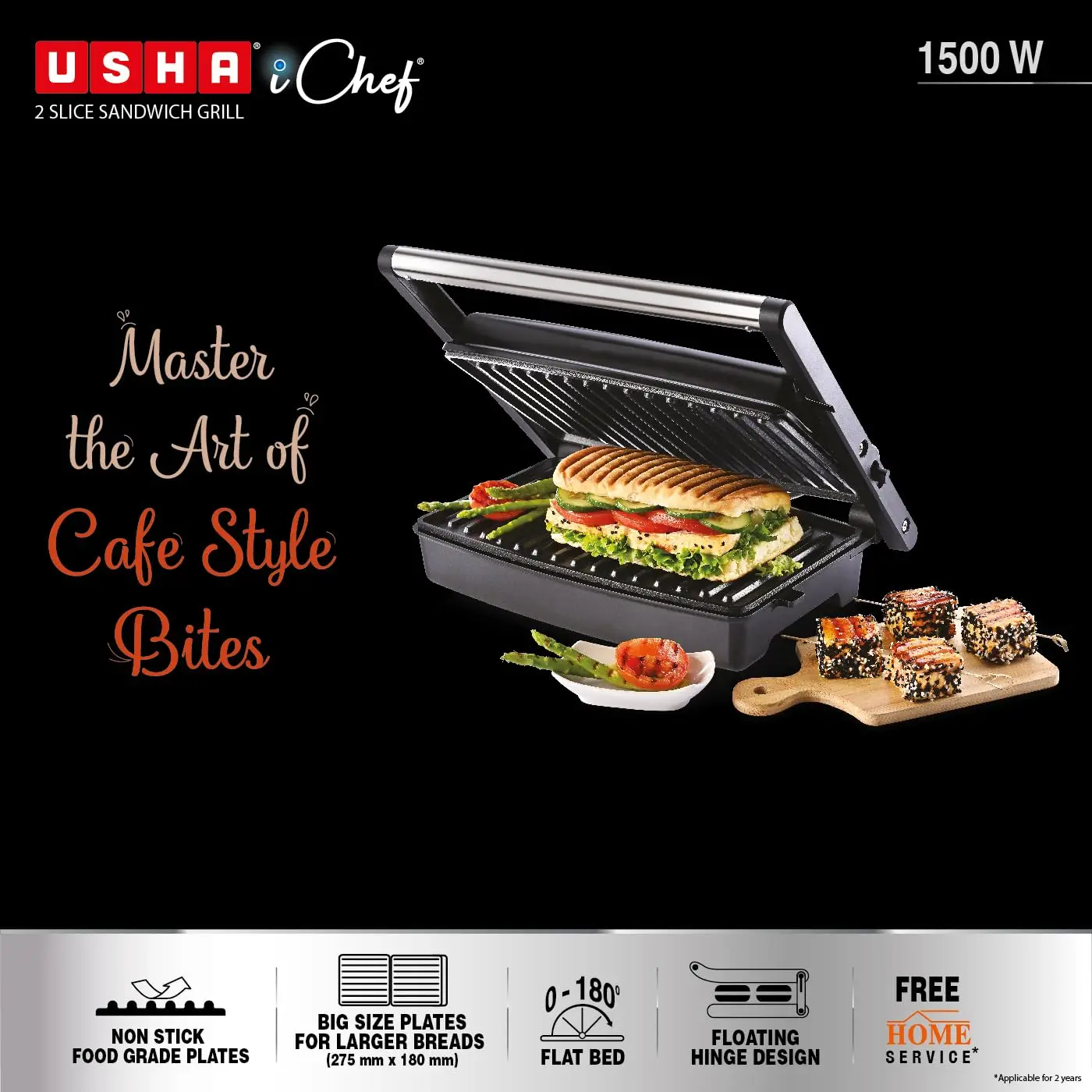 Usha IChef 2 Slice Sandwich Griller view 2