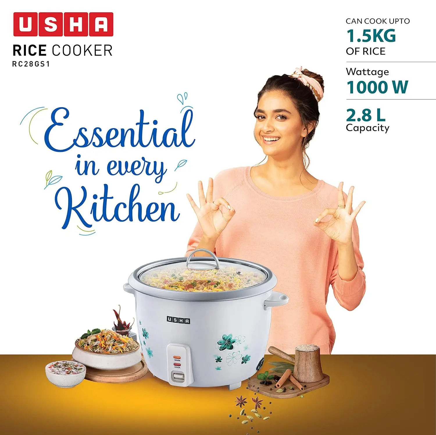 Usha RC28GS1 2.8 Litre Electric Rice Cooker view 5