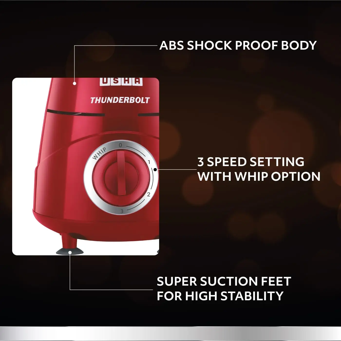 Usha TH800MX3 Thunderbolt 800 watt Mixer Grinder view 5