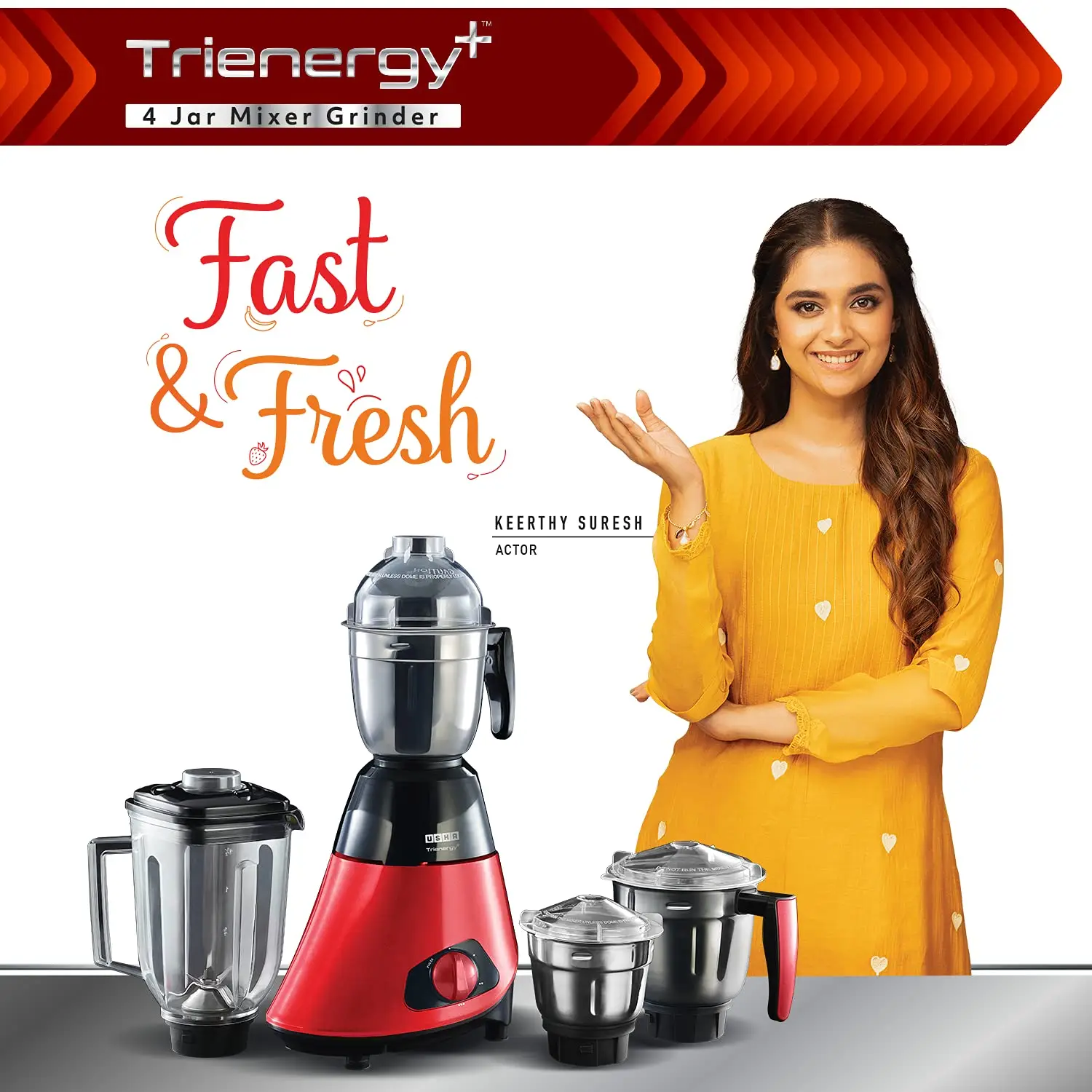 Usha TP800MX4 Trienergy+ 800 watt Mixer Grinder view 3