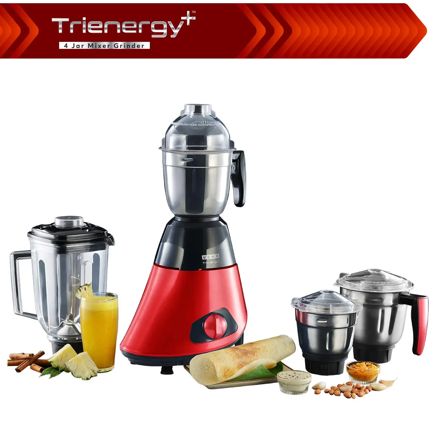 Usha TP800MX4 Trienergy+ 800 watt Mixer Grinder view 4