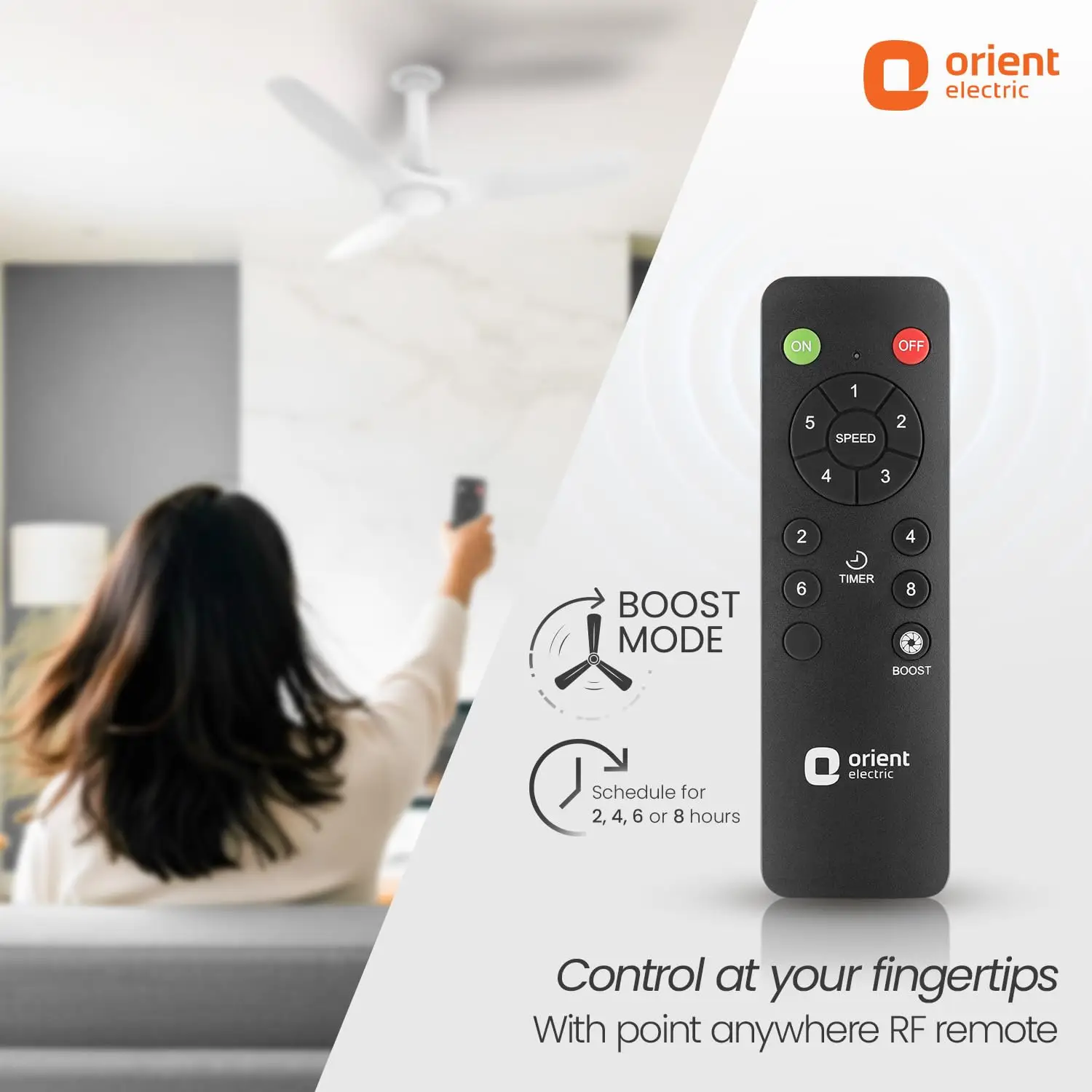 Orient Aerosleek BLDC 5 Star Rated Premium with Remote 1200mm Ceiling Fan view 3