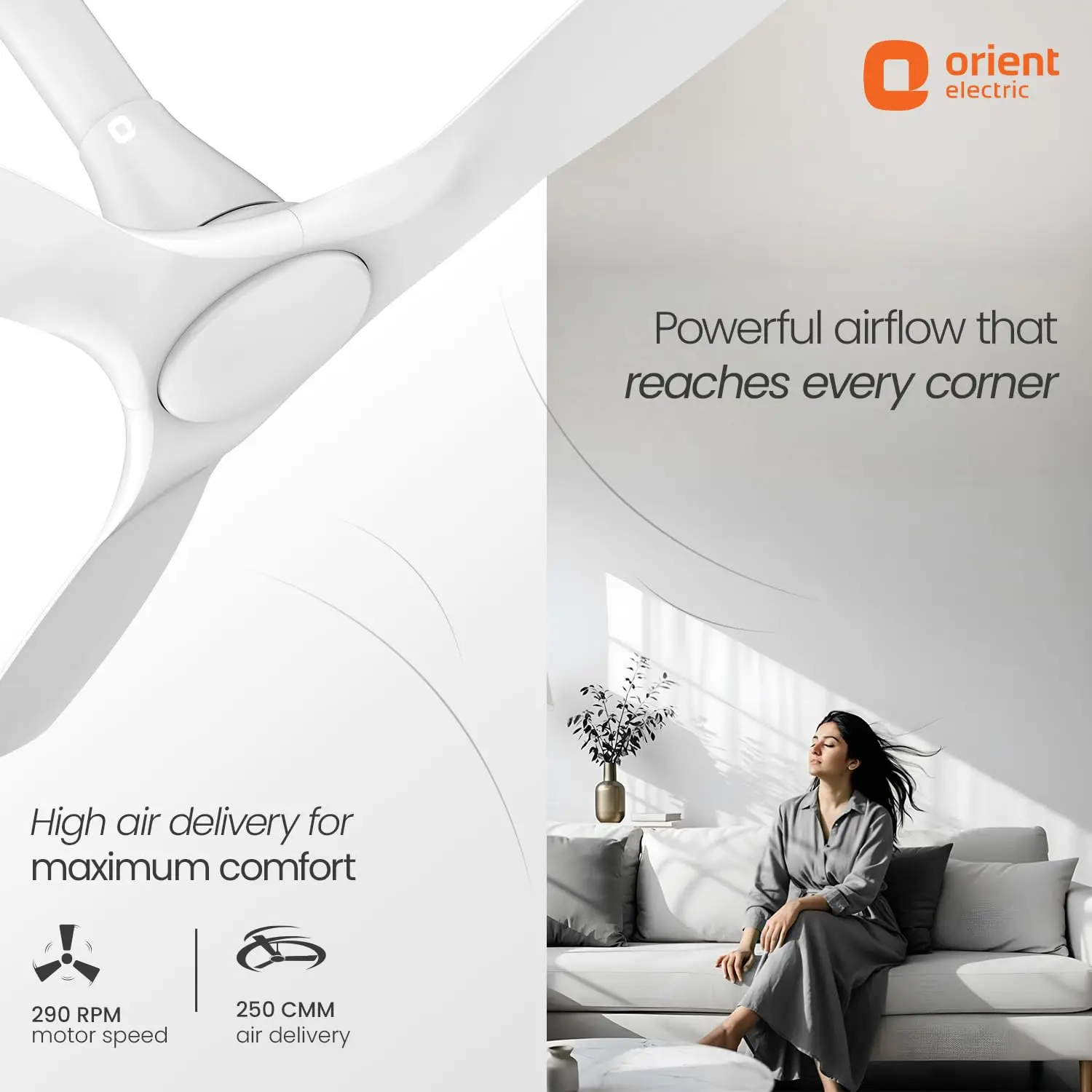 Orient Aerosleek BLDC 5 Star Rated Premium with Remote 1200mm Ceiling Fan view 4