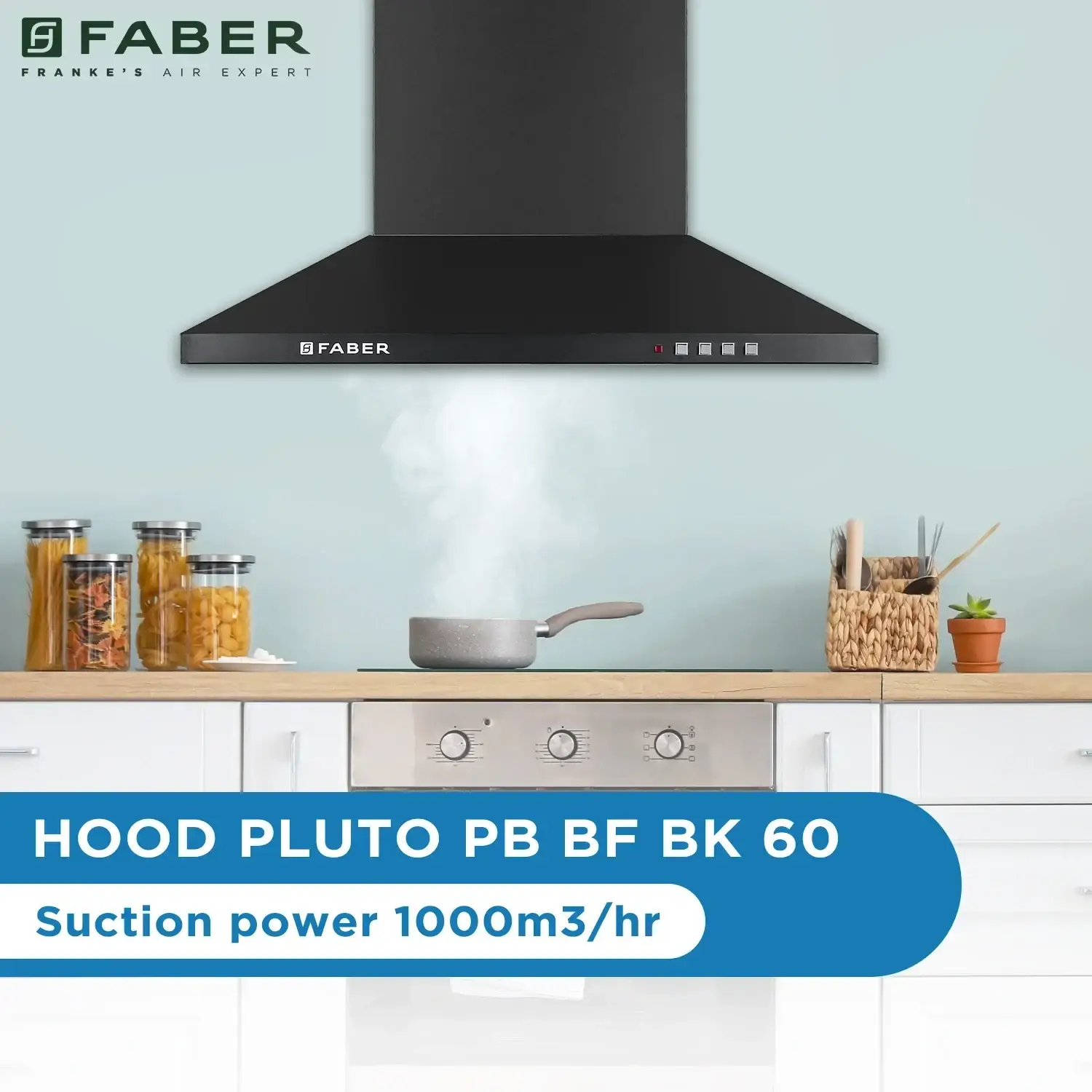 Faber Hood Pluto PB BF BK 60 Chimney view 6