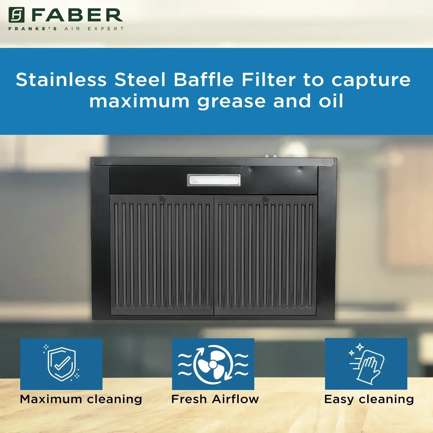Faber Hood Pluto PB BF BK 60 Chimney view 7
