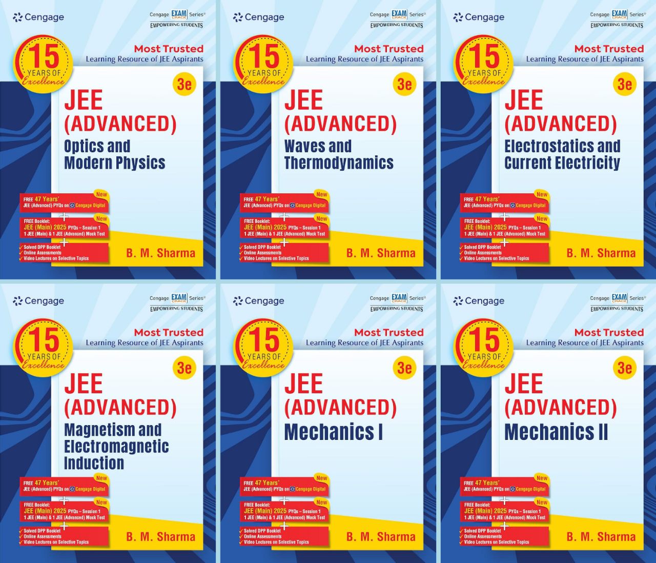 Cengage JEE Advanced Physics Combo Set | Mechanics I + II + Magnetism & Electromagnetic Induction + Electrostatics & Current Electricity + Optics & Modern Physics + Waves & Thermodynamics Set of 6 Books 2025