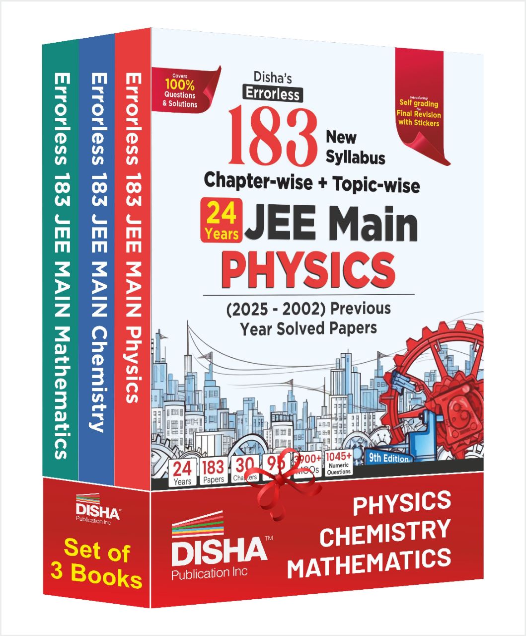 Disha's 183 JEE Mains Combo Set of 3 | Chapter-wise & Topic-wise JEE Main Mathematics, Physics & Chemistry (2025 - 2002) Previous Year Solved Papers 9th Edition | JEE Mains PYQ Book for 2026 | 9789362256393 | 9789362255662 | 9789362259806