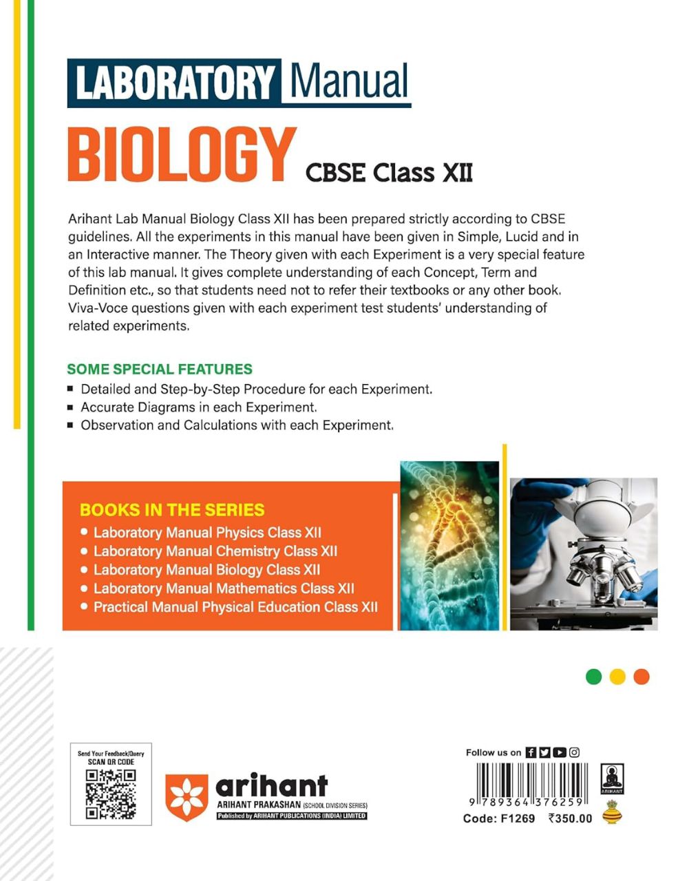 Arihant CBSE Class 12 Biology Lab Manual | 9789364376259 | F1269 view 4