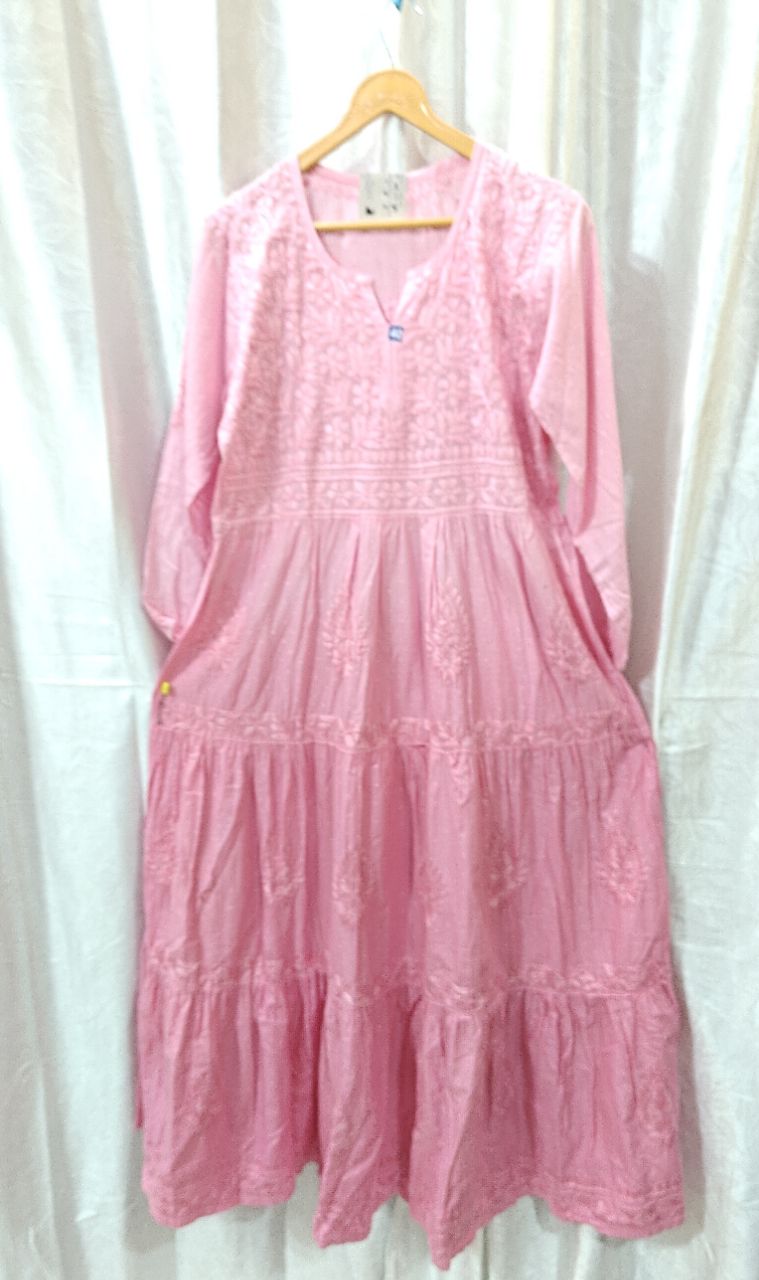Chiken Kari Three Layer Gown Pink view 2