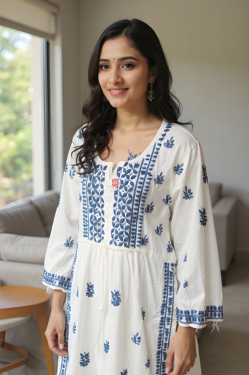 Chikenkari Work Kurtis