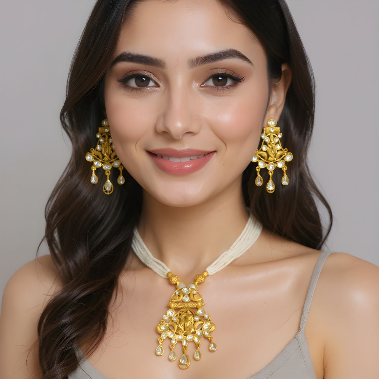 Golden Statement Necklace Set