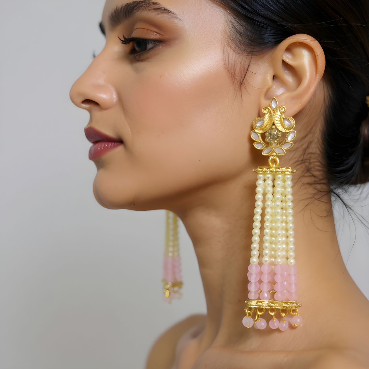 Devangna Peacock Pearl Earrings